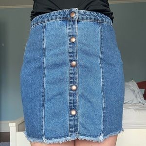 Hollister Two-Toned High-Waisted Denim Skirt